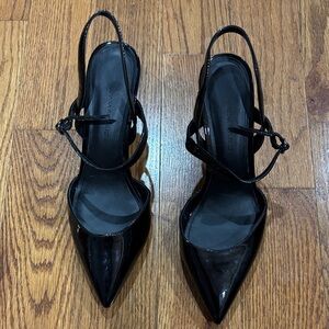 Banana Republic black cross halter madis heels 8